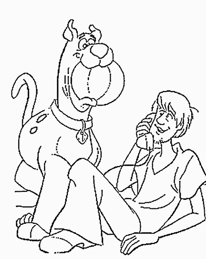 Scooby Catching Ball Coloring Page