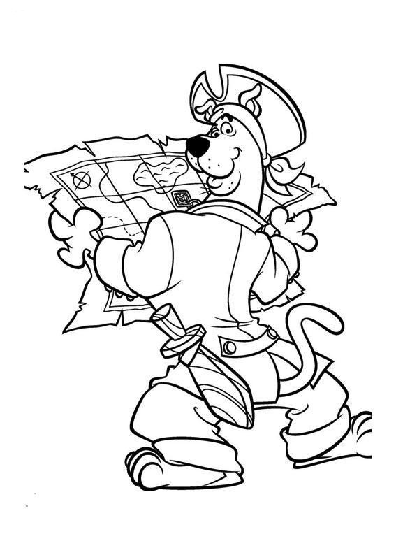 Scooby Checking A Map Scooby Doo Coloring Page