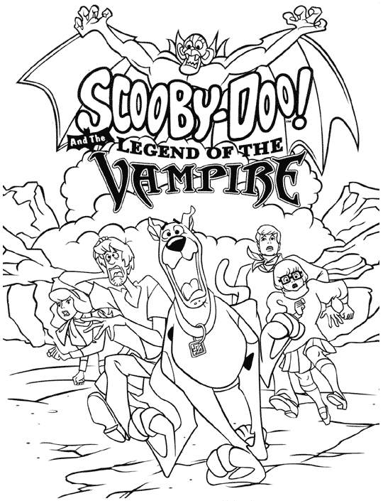 Scooby Doo Vampire Halloween Coloring Page