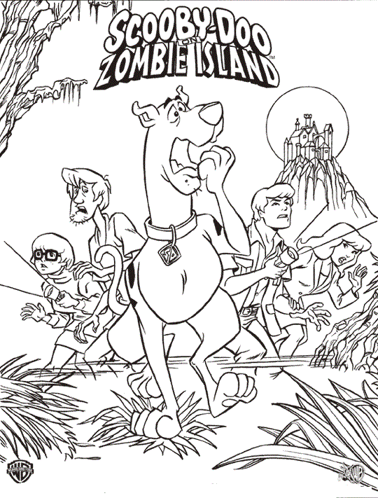 Scooby Dooo On Zombie Land Scooby Doo Coloring Page
