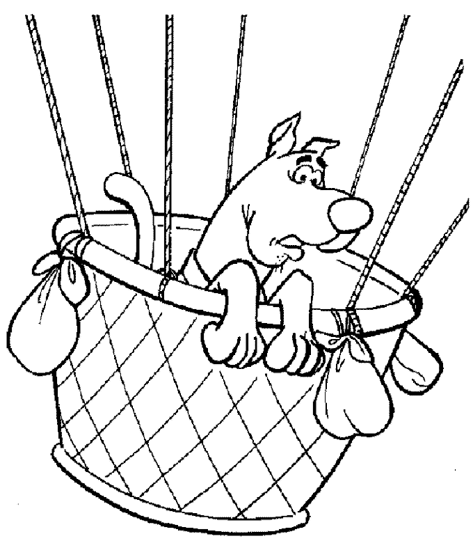 Scooby In A Hot Balloon Scooby Doo Coloring Page
