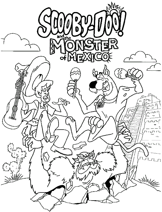 Scooby In Mexico Scooby Doo Coloring Page