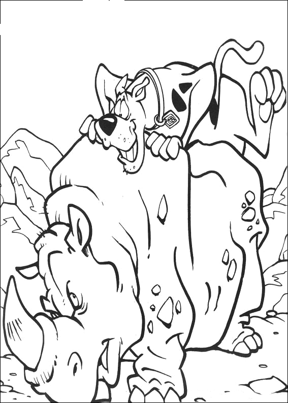 Scooby On A Dinosaurs Scooby Doo Coloring Page