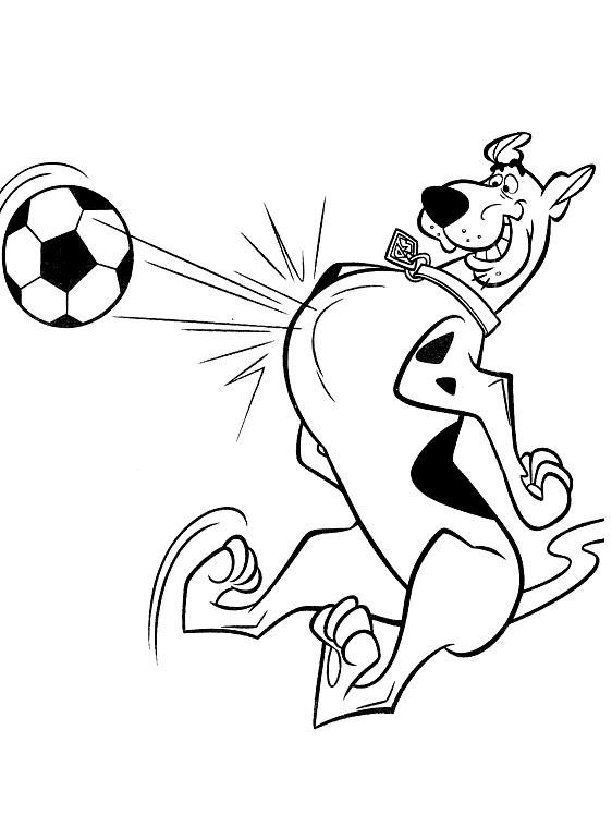 Scooby Pounching A Ball Scooby Doo Coloring Page