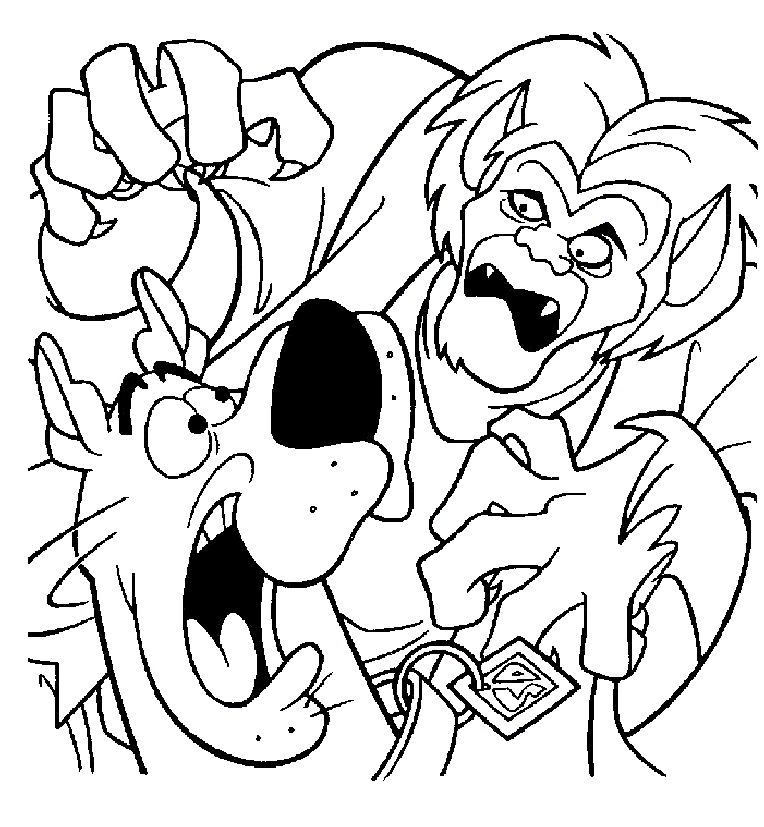 Scooby Scared Of Zombie Scooby Doo Coloring Page