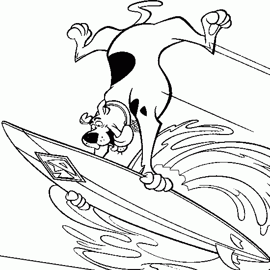Scooby Surfing Coloring Page