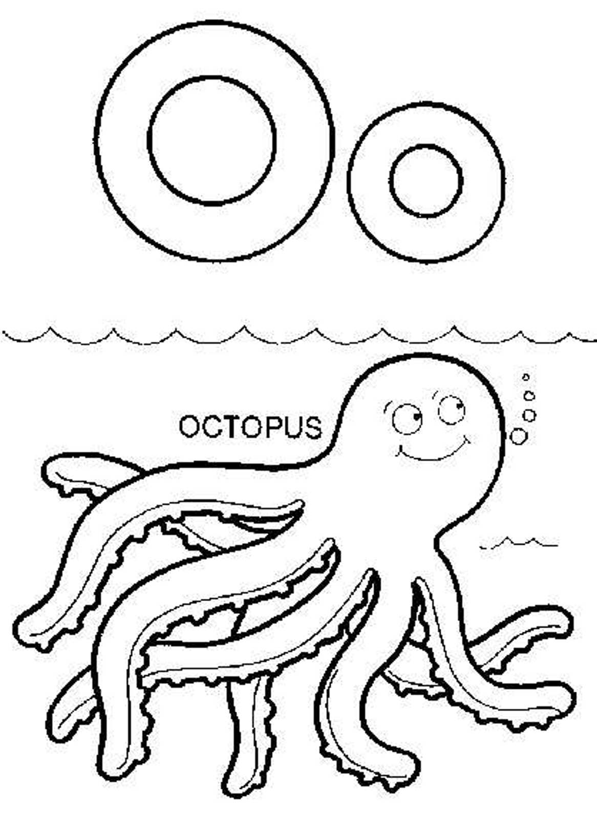 Sea Animals Octopus Alphabet S0608 Coloring Page