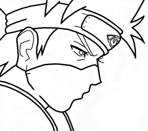 Serious Face Of Kakashi Coloring Page