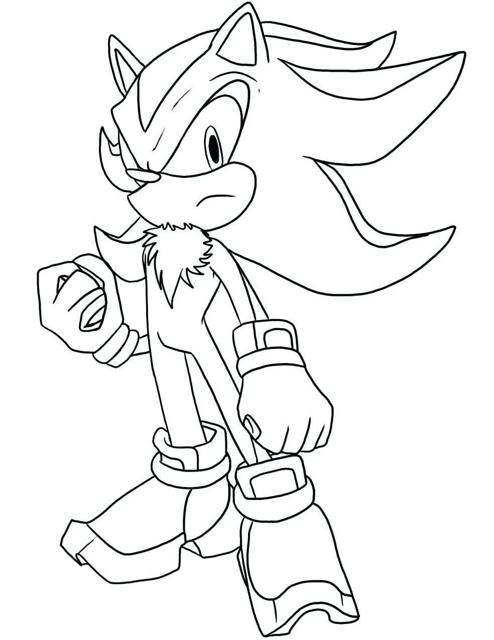 Shadow The Hedgehog Coloring Page