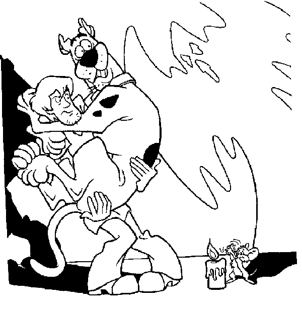 Shaggy Afraid Of The Dark Scooby Doo Coloring Page