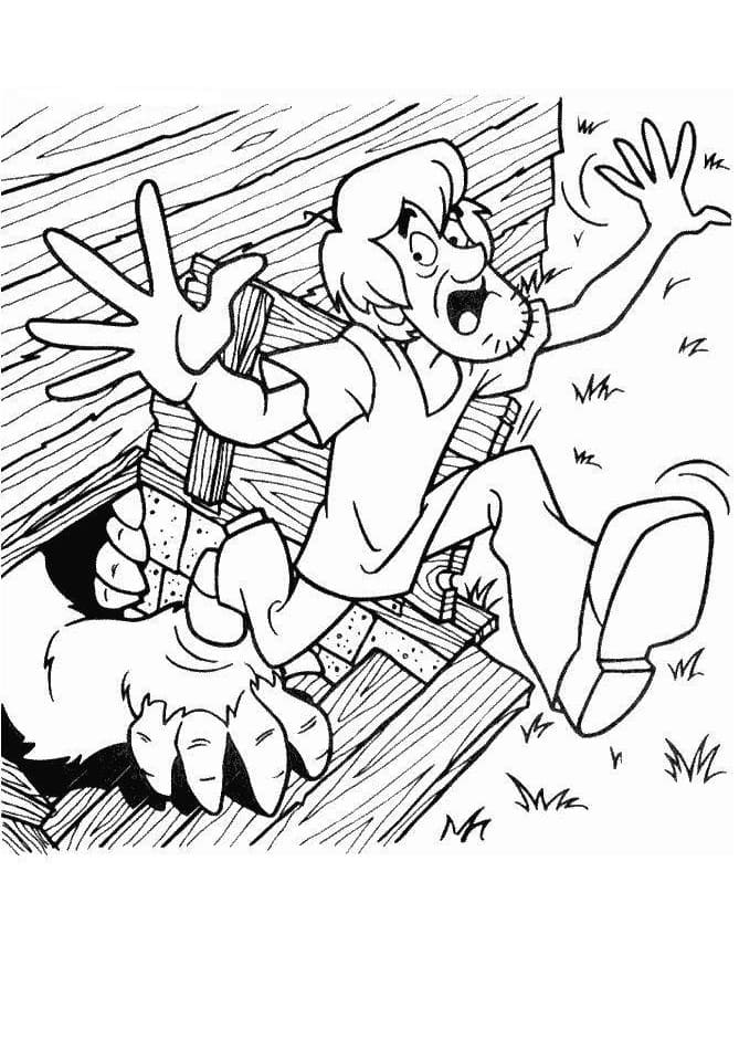 Shaggy and Monster Coloring Page