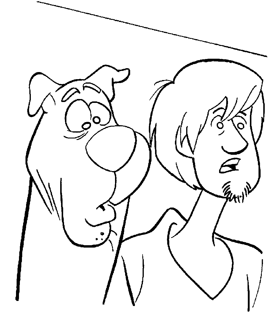 Shaggy And Scooby Are Shocked Scooby Doo Coloring Page