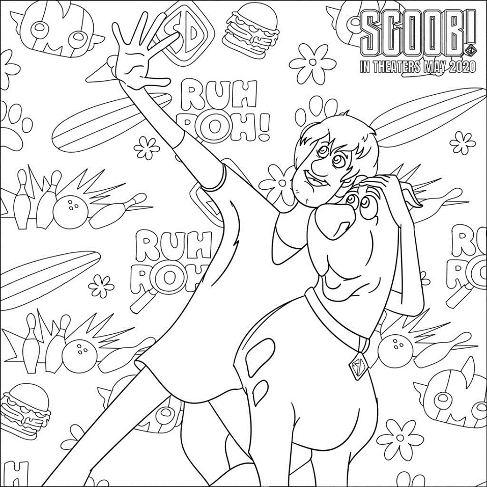 Shaggy and Scooby Coloring Page