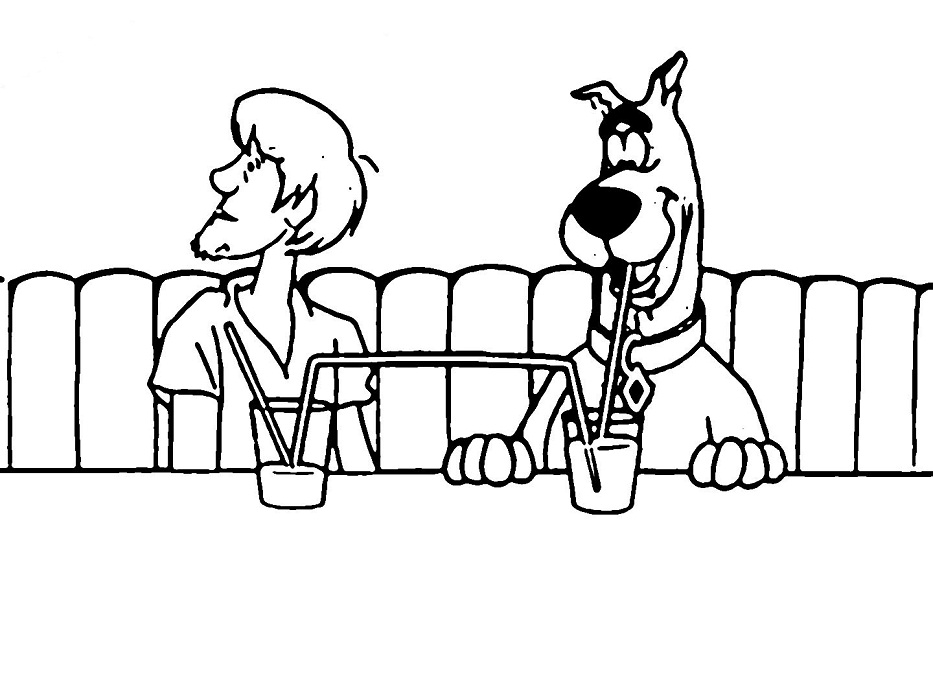 Shaggy And Scooby Having Juice 80d8 Coloring Page