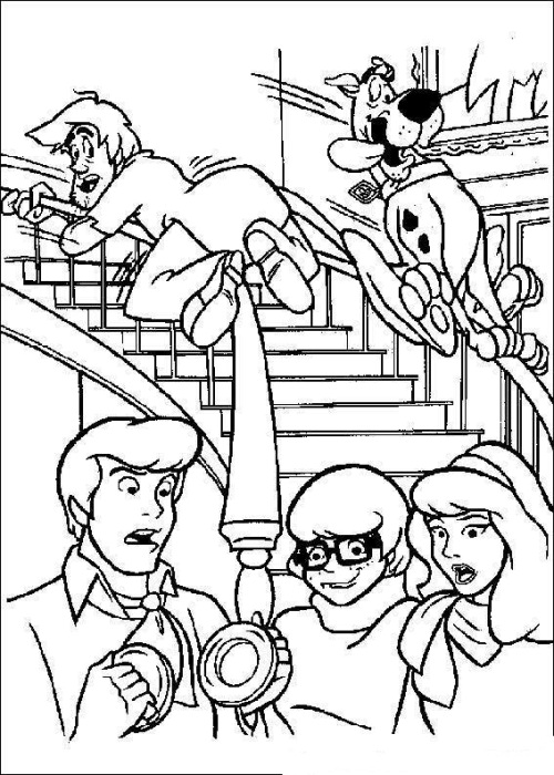 Shaggy And Scooby Sliding Coloring Page