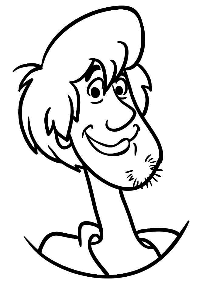 Shaggy Face Coloring Page