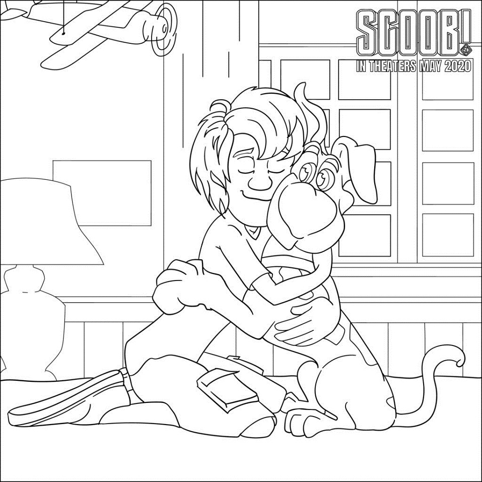 Shaggy Hugs Scooby Coloring Page