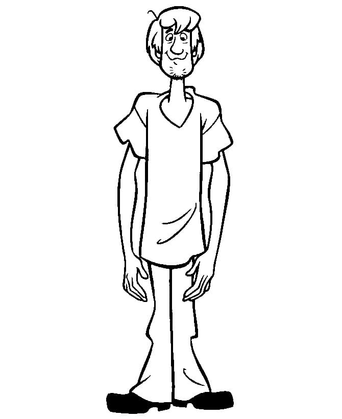 Shaggy Standing Coloring Page