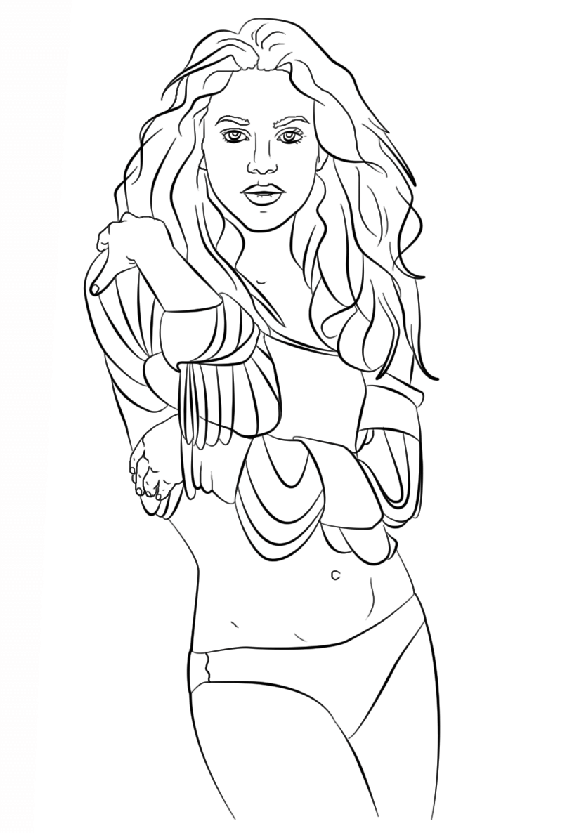 Shakira Celebrity Coloring Page