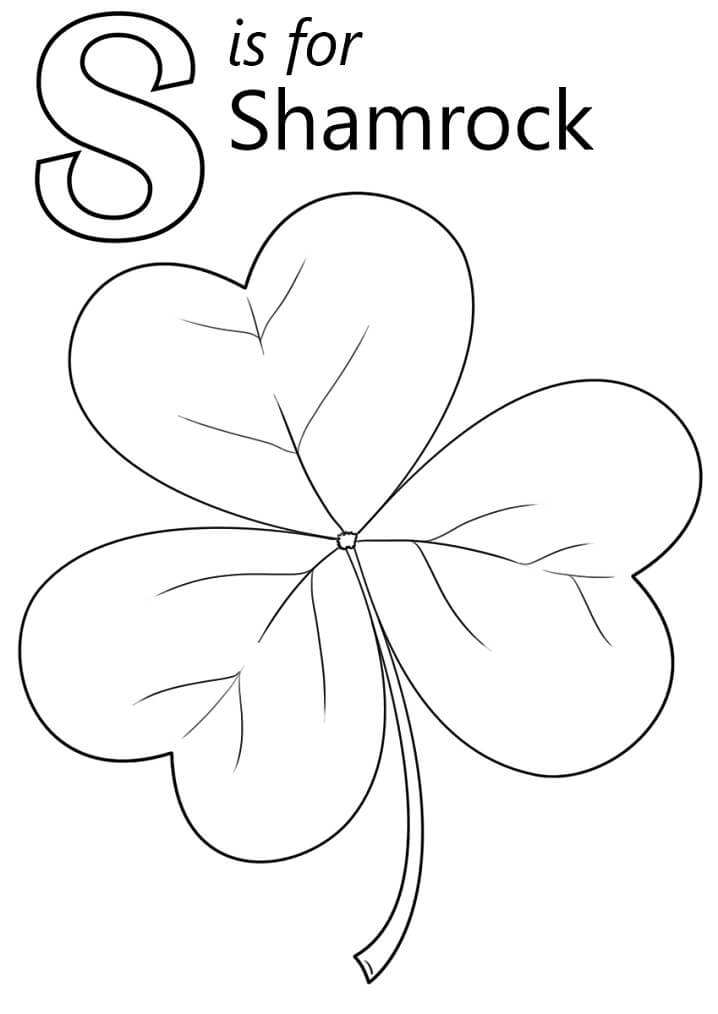 Shamrock Letter S Coloring Page