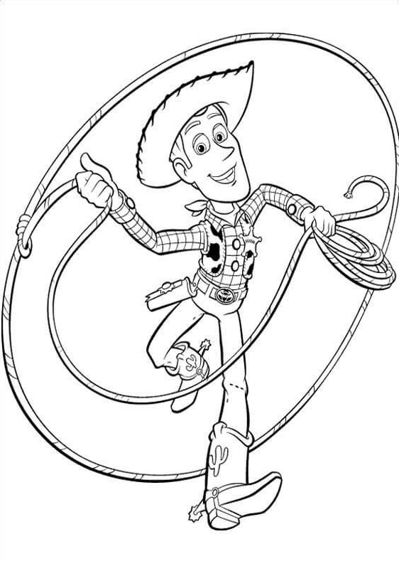Sheriff Woody Plays The Robe Coloring Page