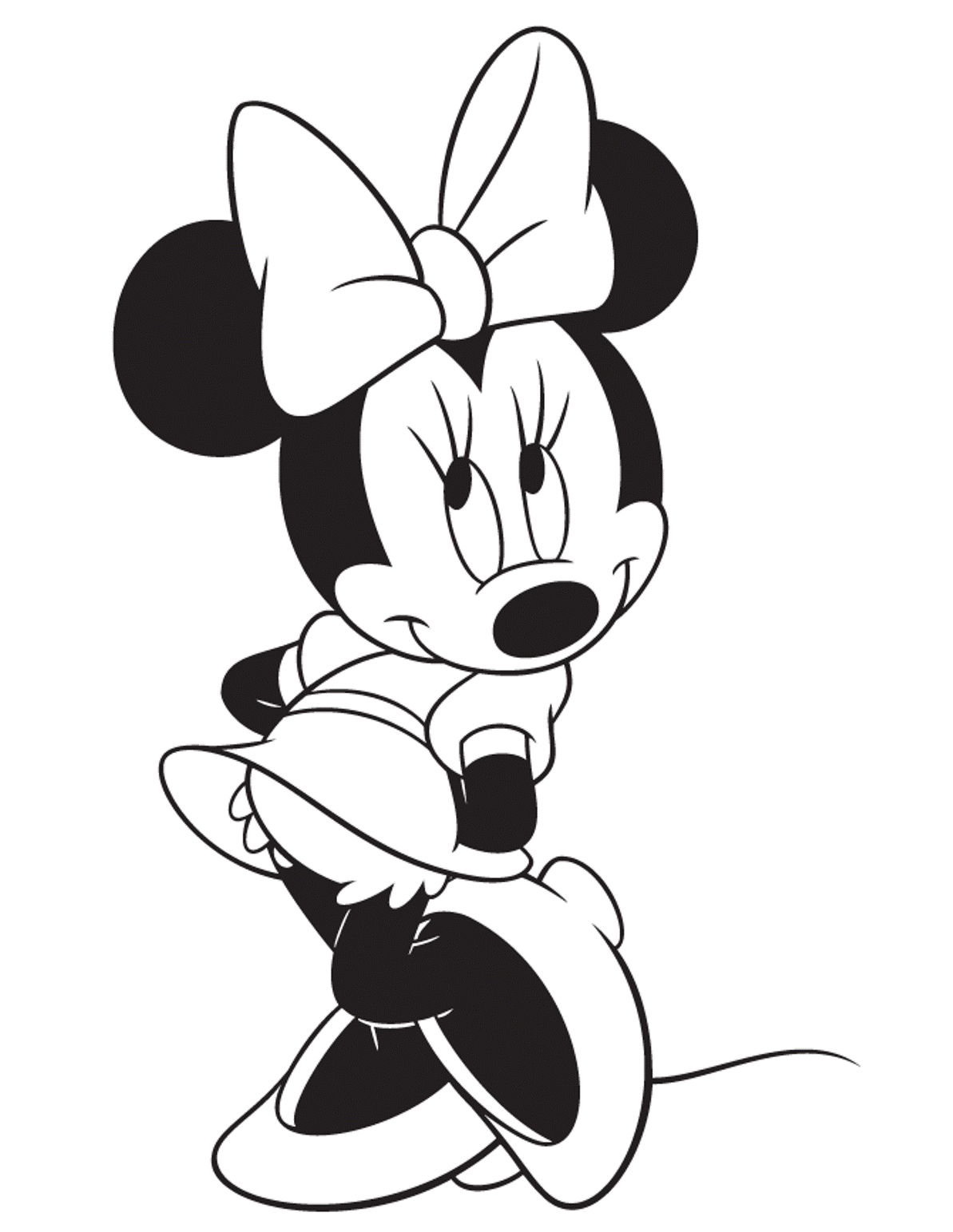 Shy Minnie Mouse Coloring Page
