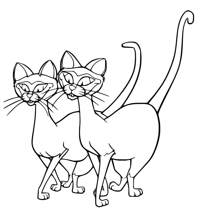 Si and Am Evil Cats Coloring Page