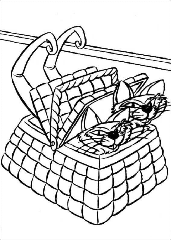 Si and Am from Lady and the Tramp Coloring Page