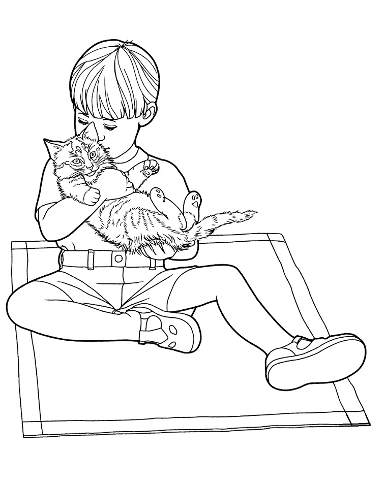Siberian Kitten Coloring Page