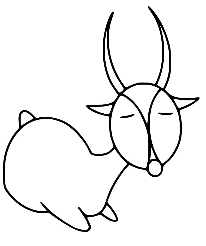 Simple Antelope Coloring Page