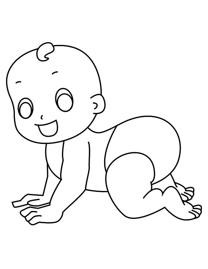 Simple Baby Coloring Page