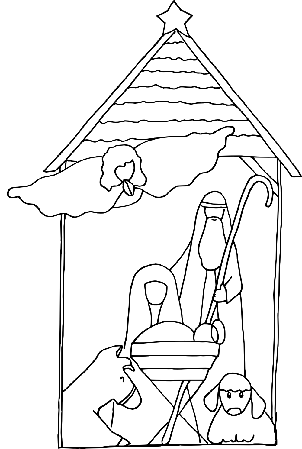Simple Baby Jesuss Coloring Page