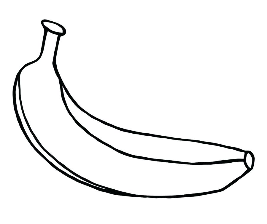 Simple Banana Fruits Coloring Page