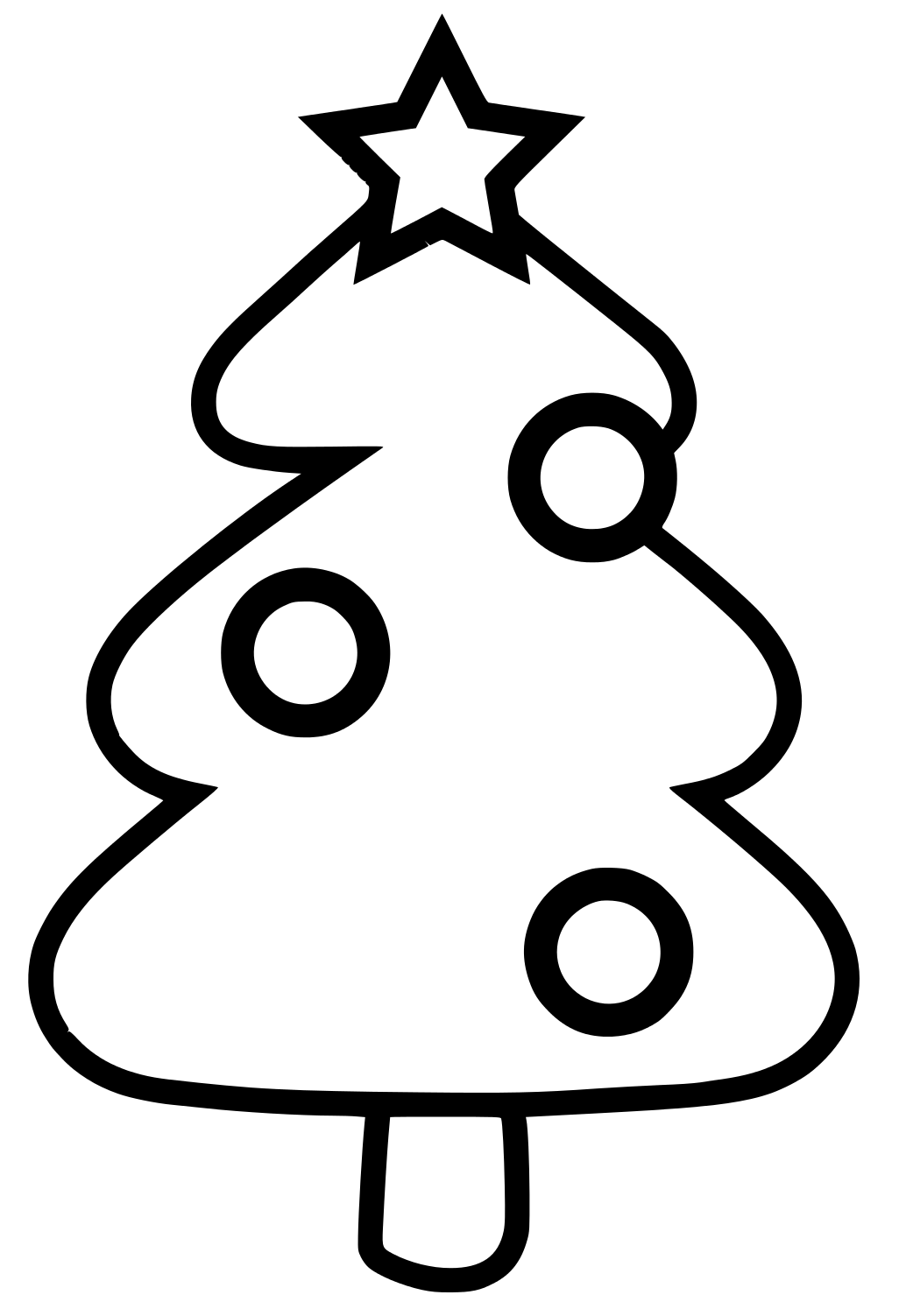 Simple Children Christmas Tree Coloring Page