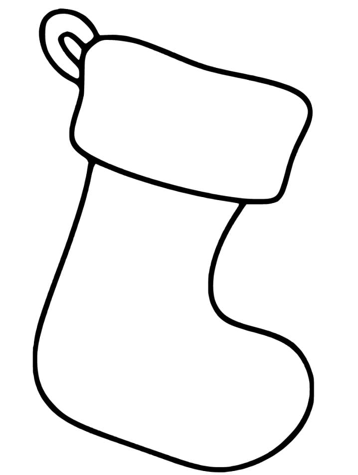 Simple Christmas Stocking Coloring Page
