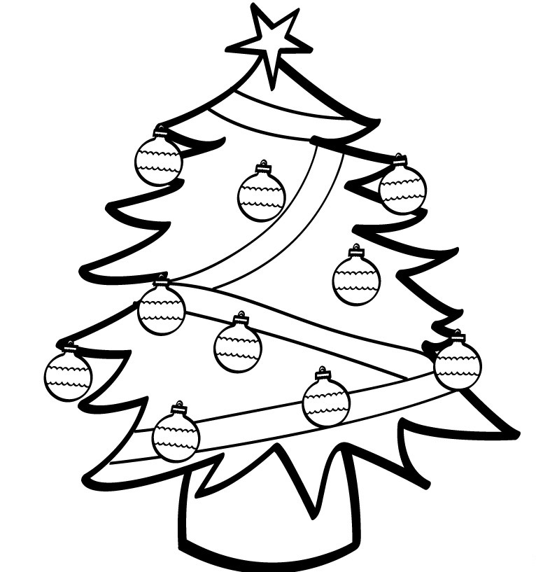 Simple Christmas Tree S84ad Coloring Page