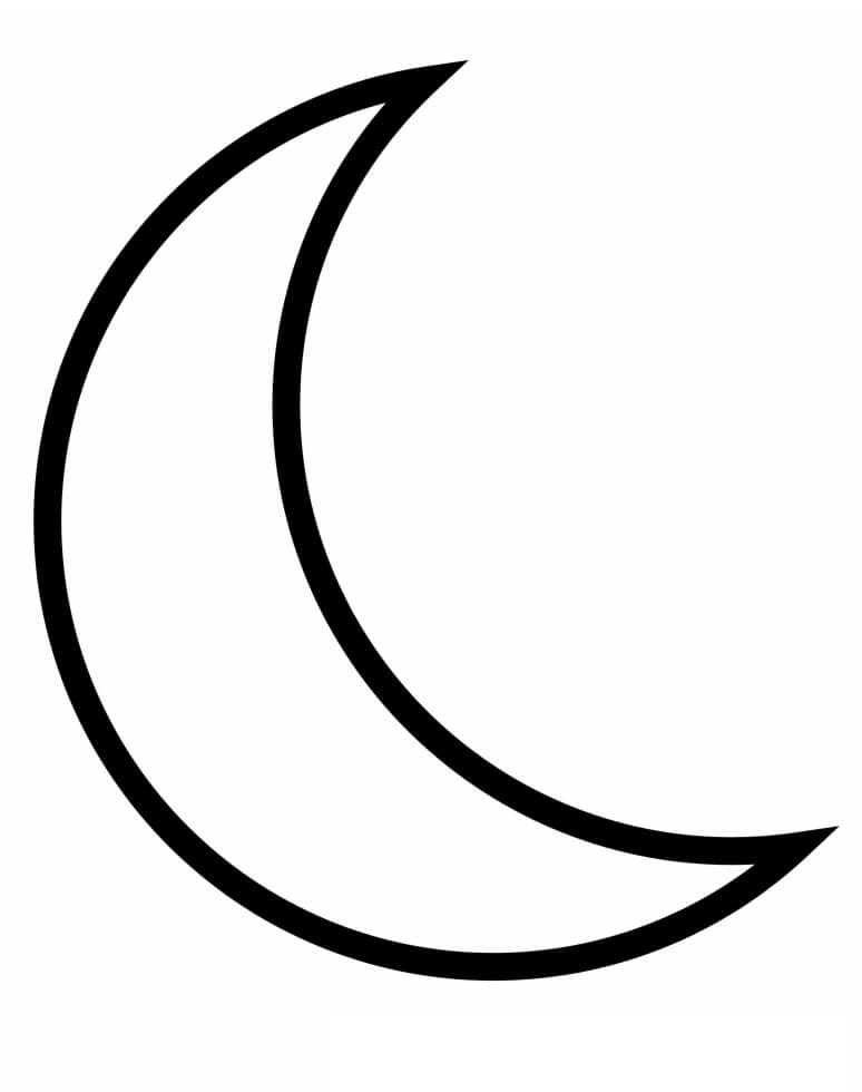 Simple Crescent Moon Coloring Page