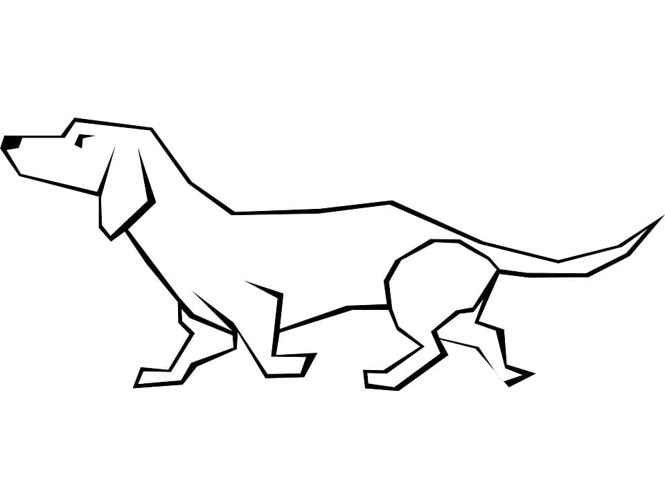 Simple Dachshund Coloring Page