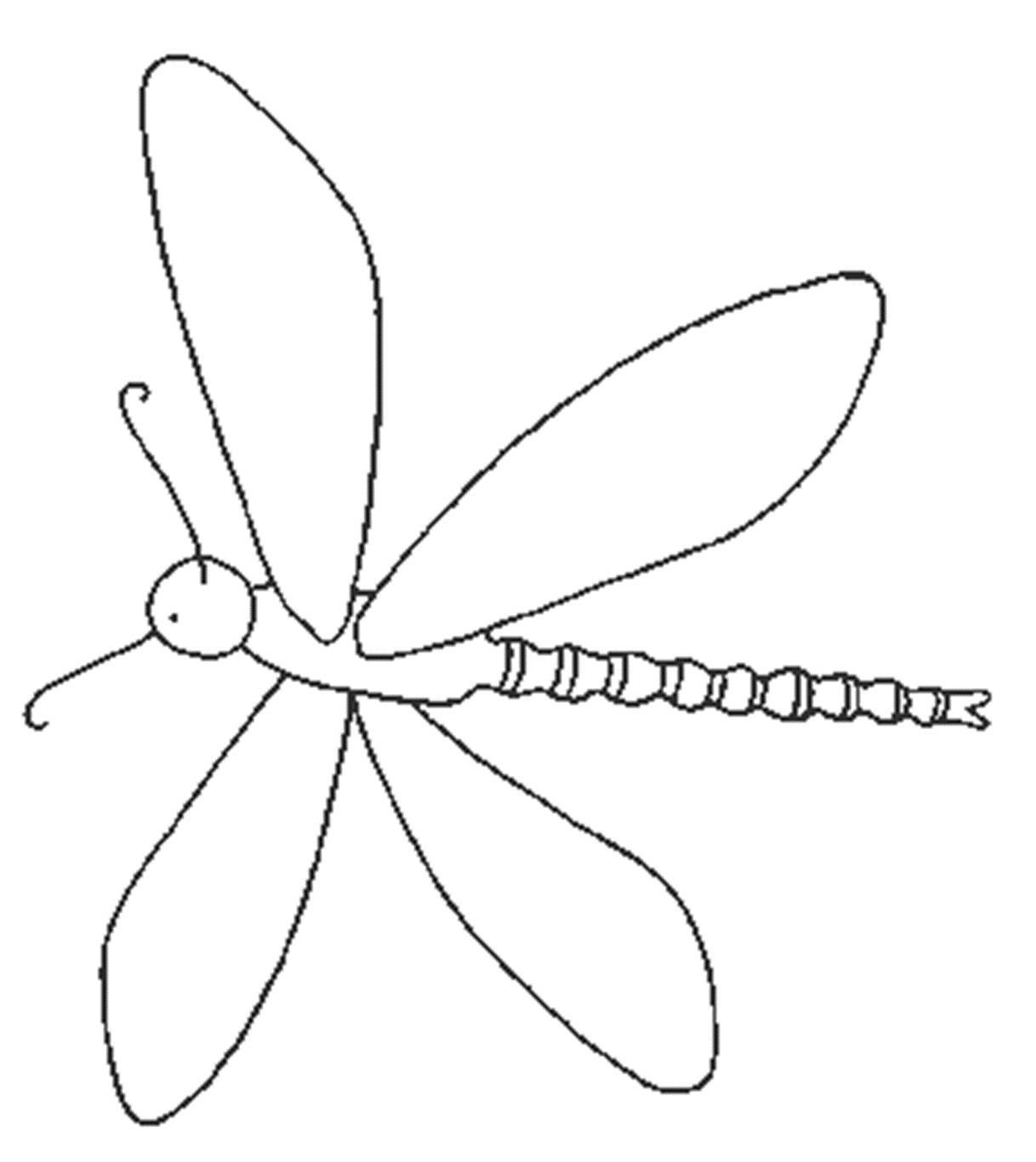 Simple Dragonfly Animal C78b Coloring Page