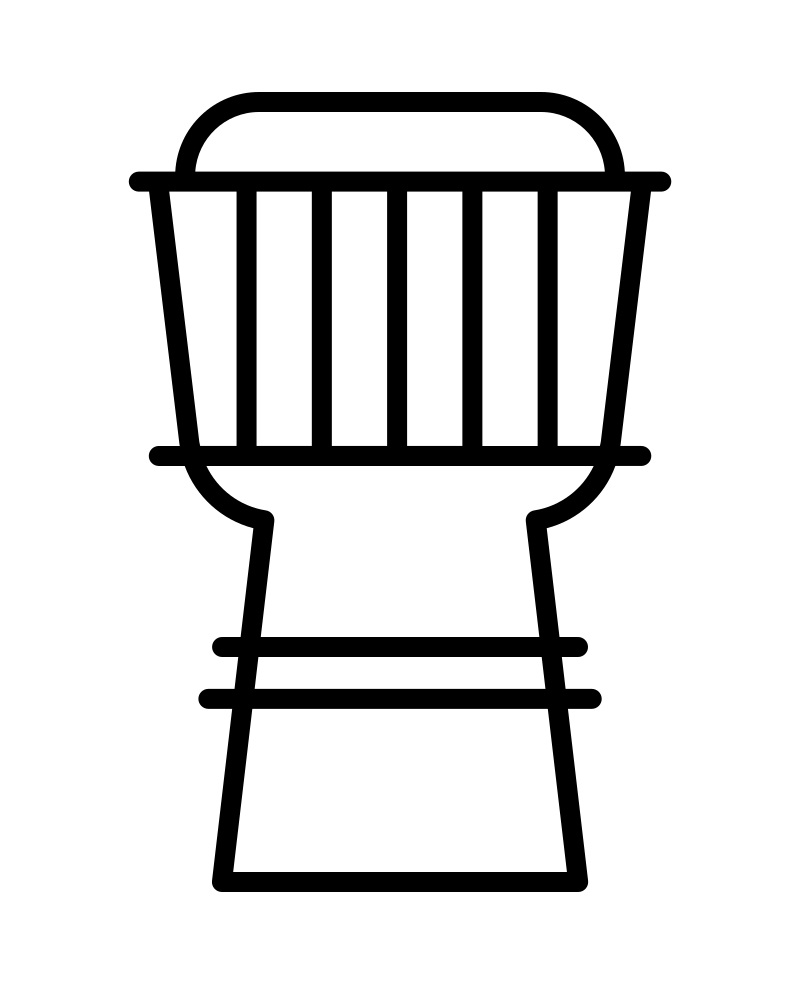 Simple Drum Djembe Coloring Page