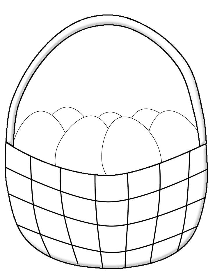 Simple Easter Basket Coloring Page
