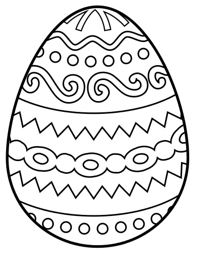 Simple Egg Easter Coloring Page