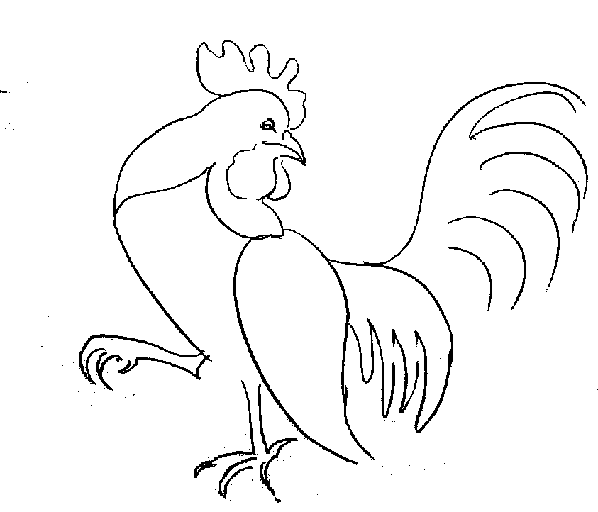 Simple Farm Animal S A Roosterf197 Coloring Page