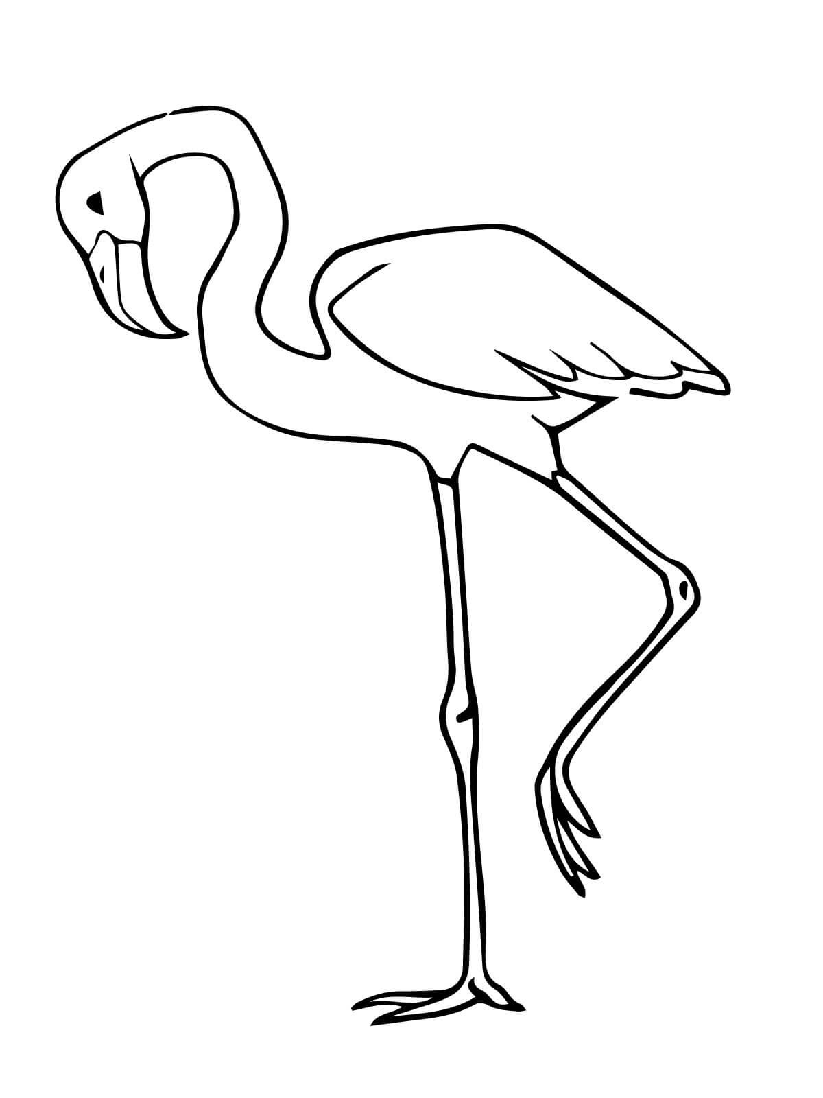Simple Flamingo Coloring Page