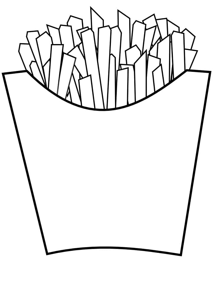 Simple French Fries Coloring Page