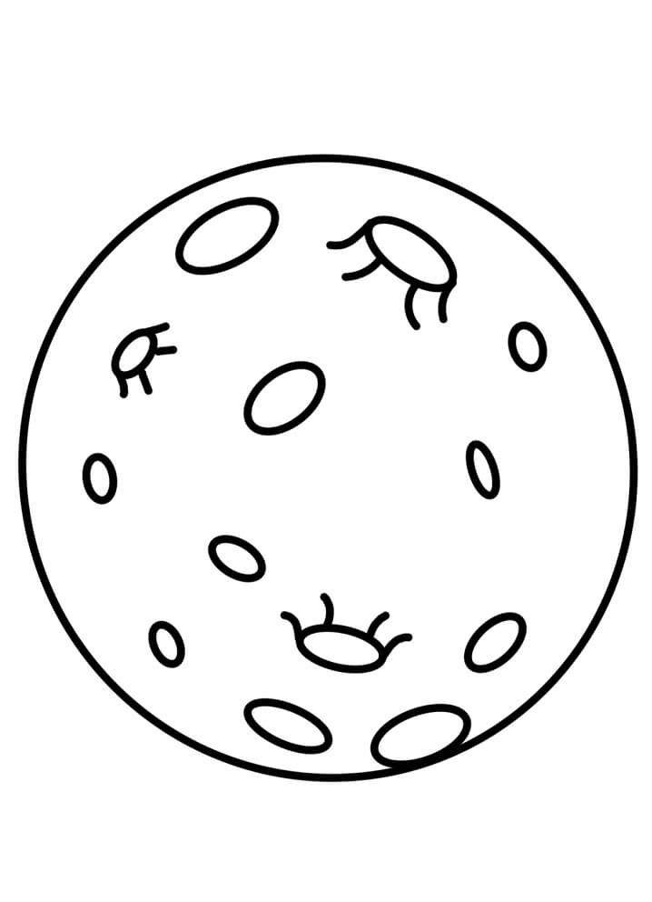 Simple Full Moon Coloring Page