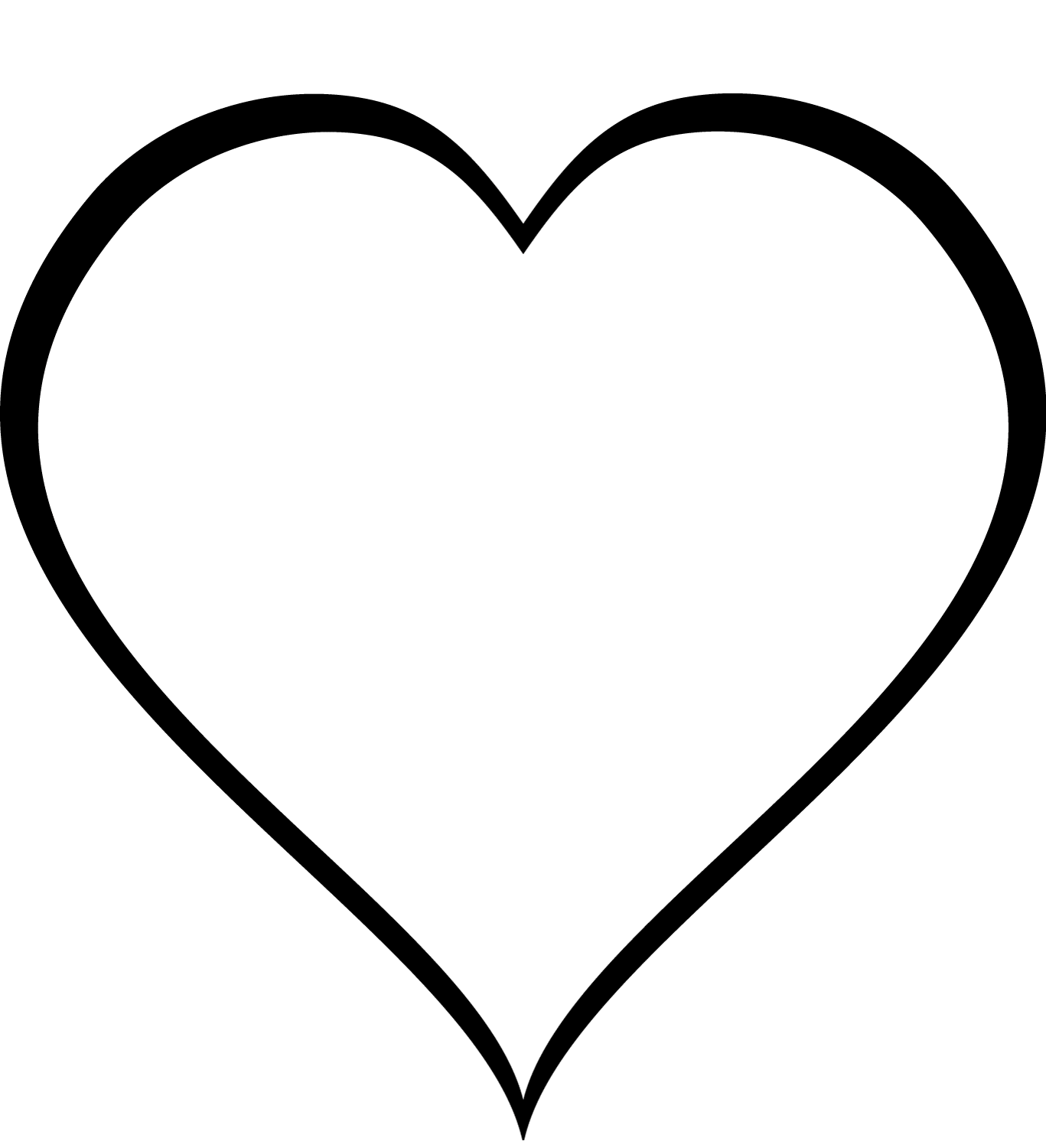 Simple Heart 3 Coloring Page