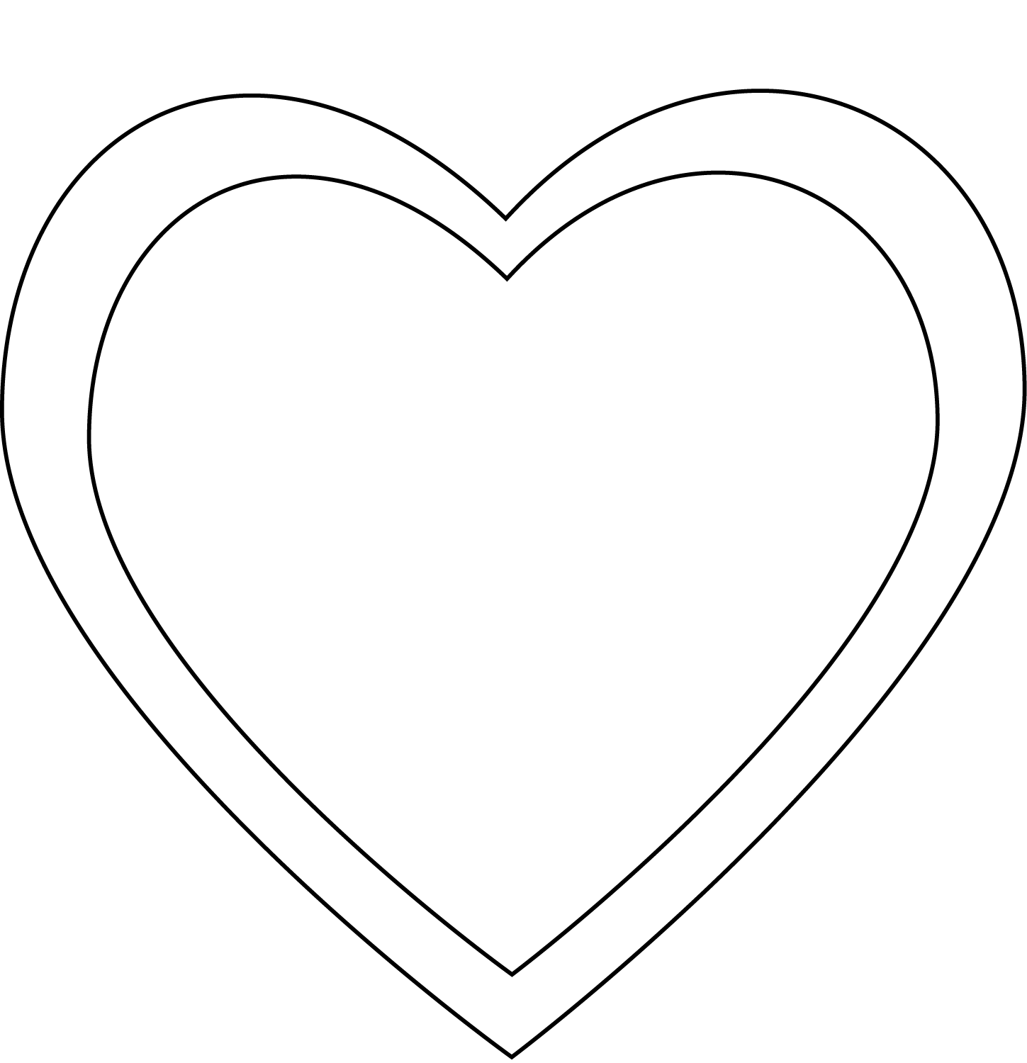 Simple Heart 4 Coloring Page