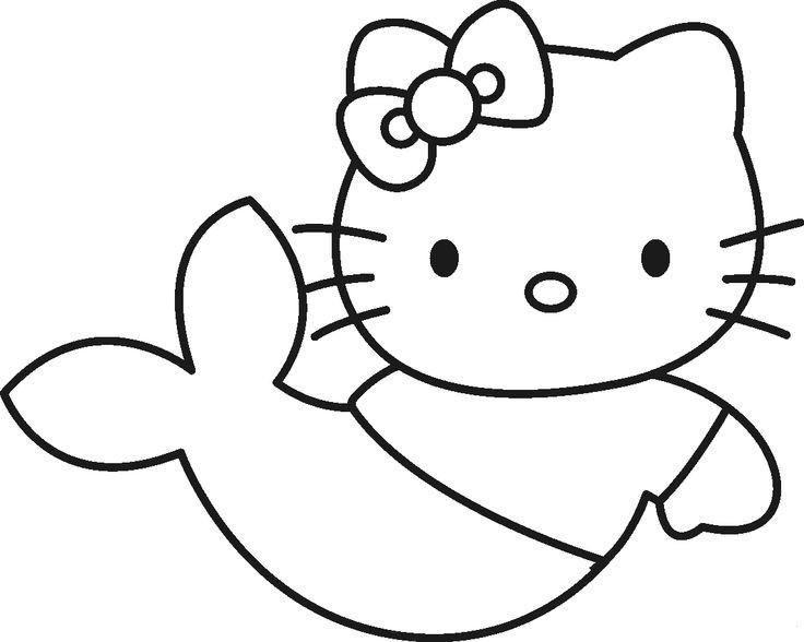 Simple Hello Kitty S As A Mermaid Coloring Page