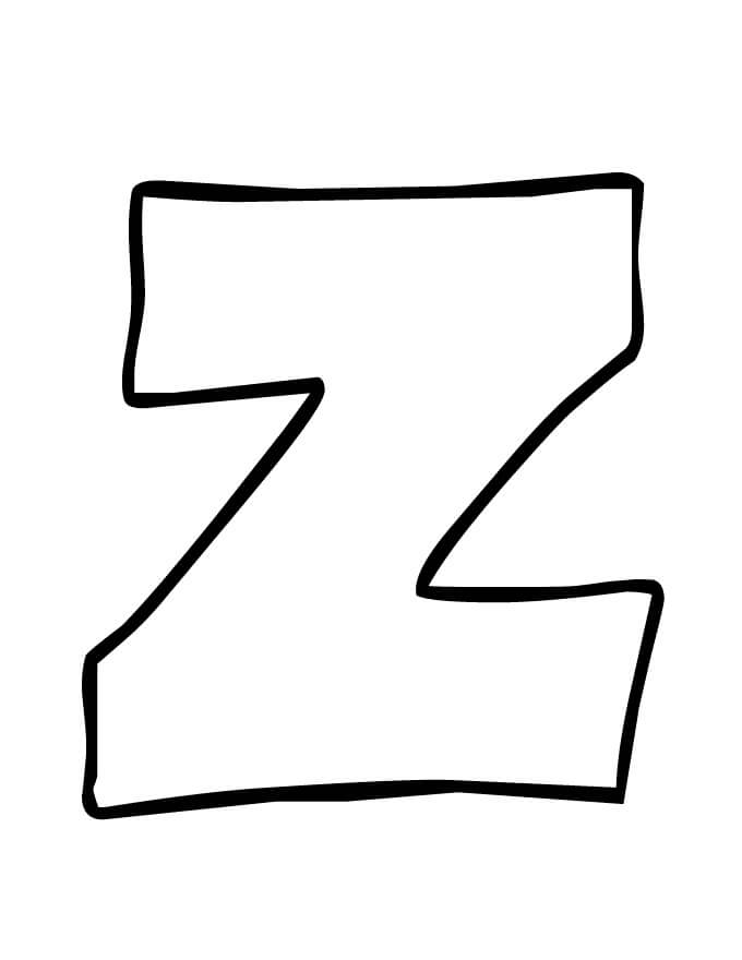 Simple Letter Z Coloring Page